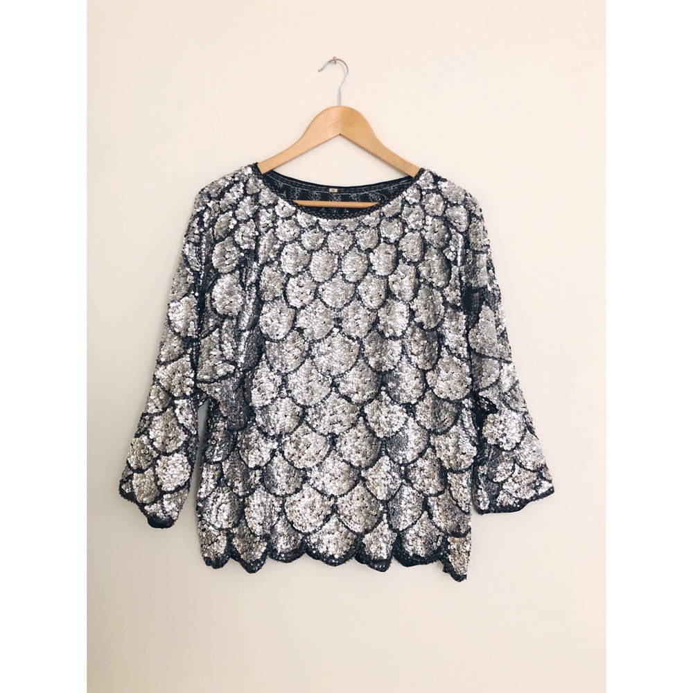 Vintage Sequin Mermaid Scale Top